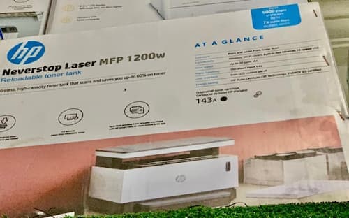 HP NEVER-STOP laser MFP 1200w — Multifunction Printers at DE-BEST OKIBE, Alaba International Market Lagos Nigeria